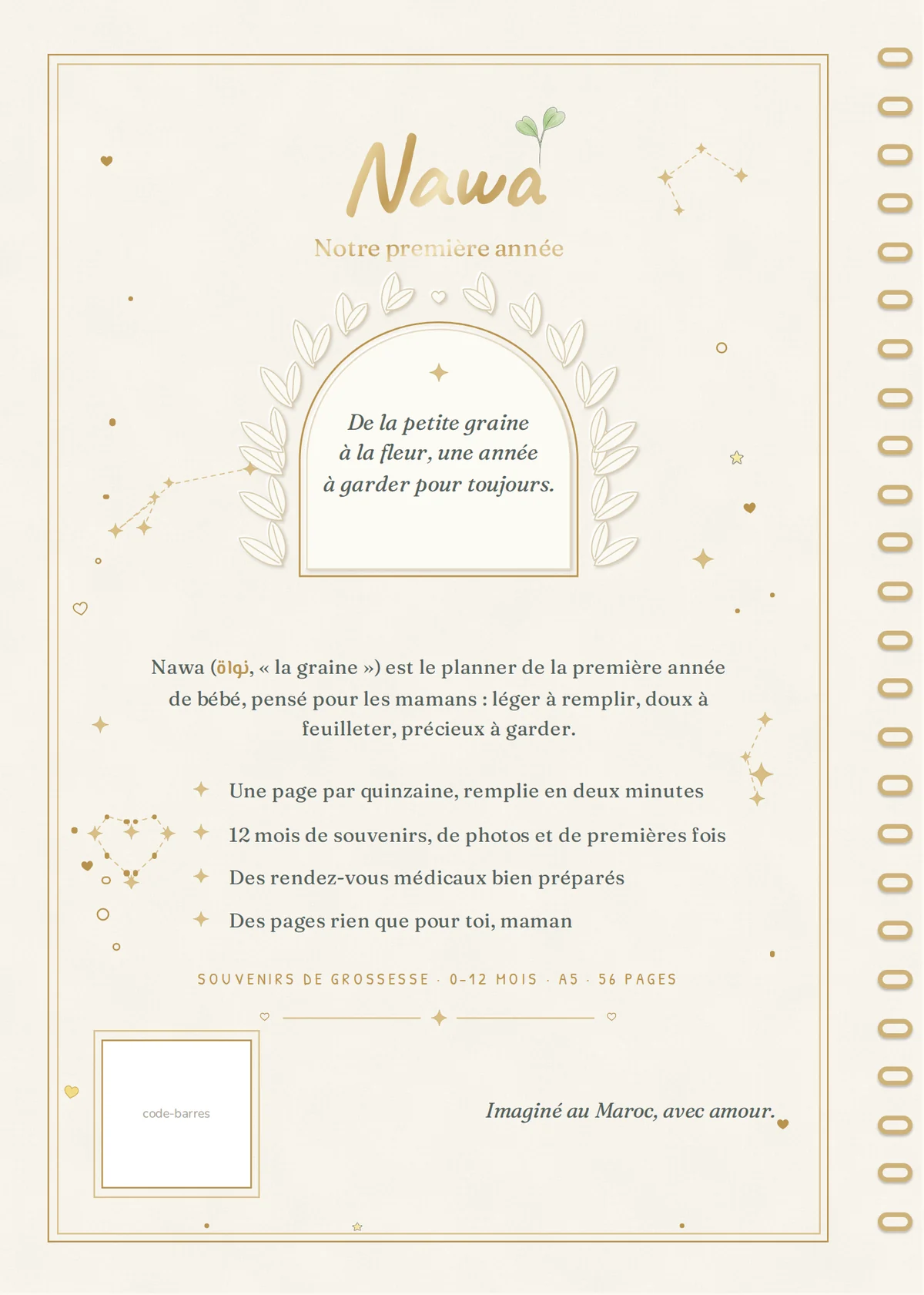Planner bébé Nawa — Le verso