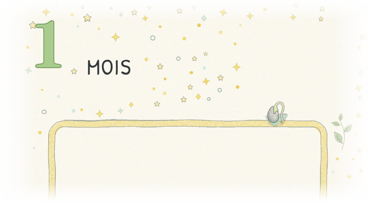 Page d'ouverture d'un mois dans le planner bébé Nawa, floutée